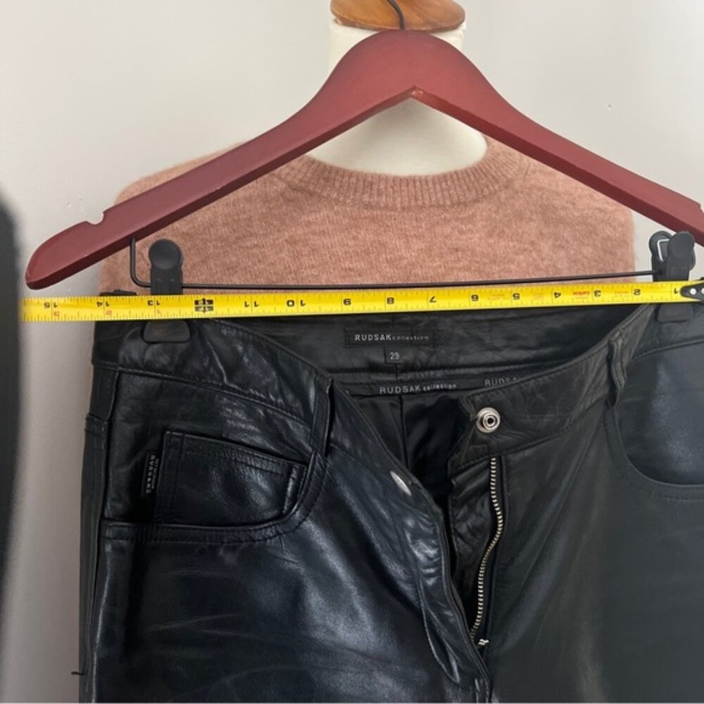 Original Rudsak Real leather pants size 29 Women’s Black straight leg - Picture 6 of 12